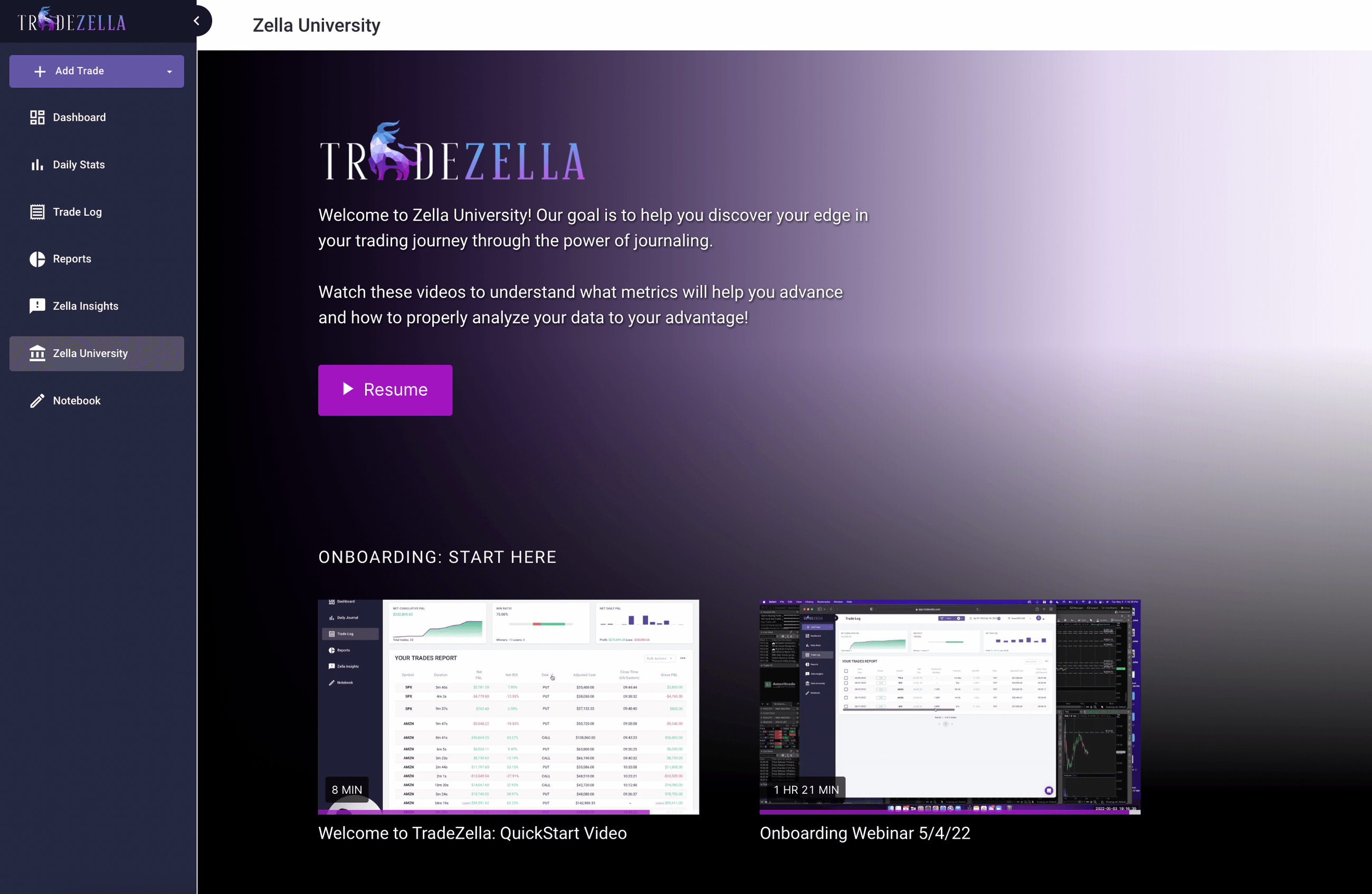 Tradezella Take your trading to the next level